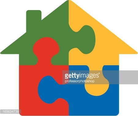 Puzzle House Clipart Image
