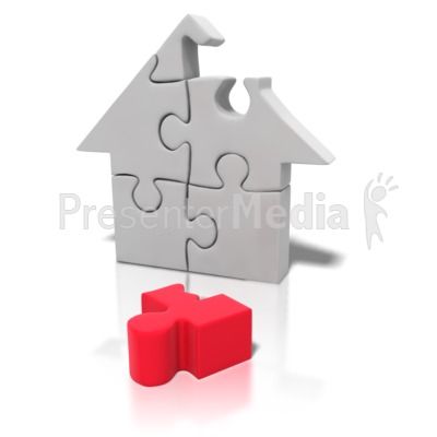 Puzzle Piece House Missing PowerPoint Clip Art