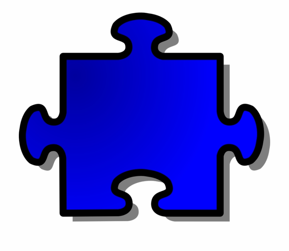 Jigsaw shape blue.