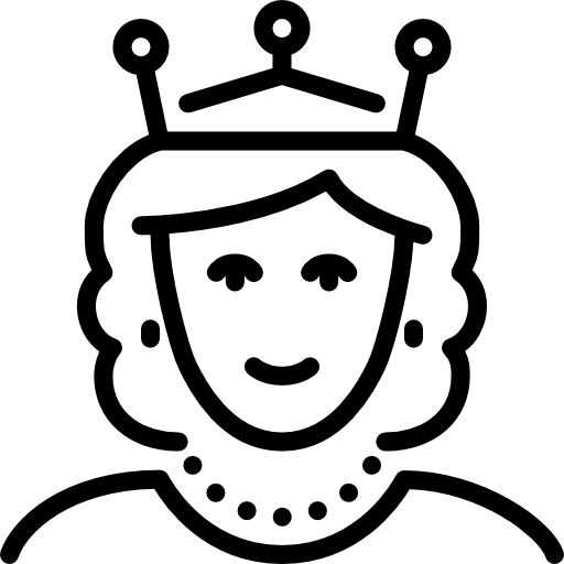 Queen black and white clipart
