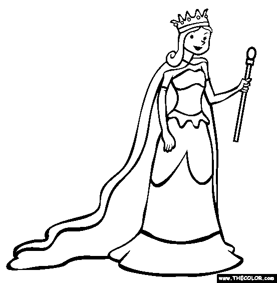 queen clipart coloring