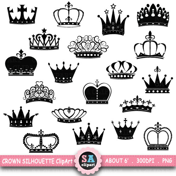 Crown Silhouette ClipArt CROWN SILHOUETTE clip art by