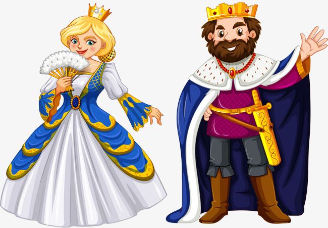Vector Hand Painted King And Queen, Vector, Hand Painted