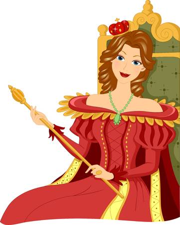 Queen on throne clipart