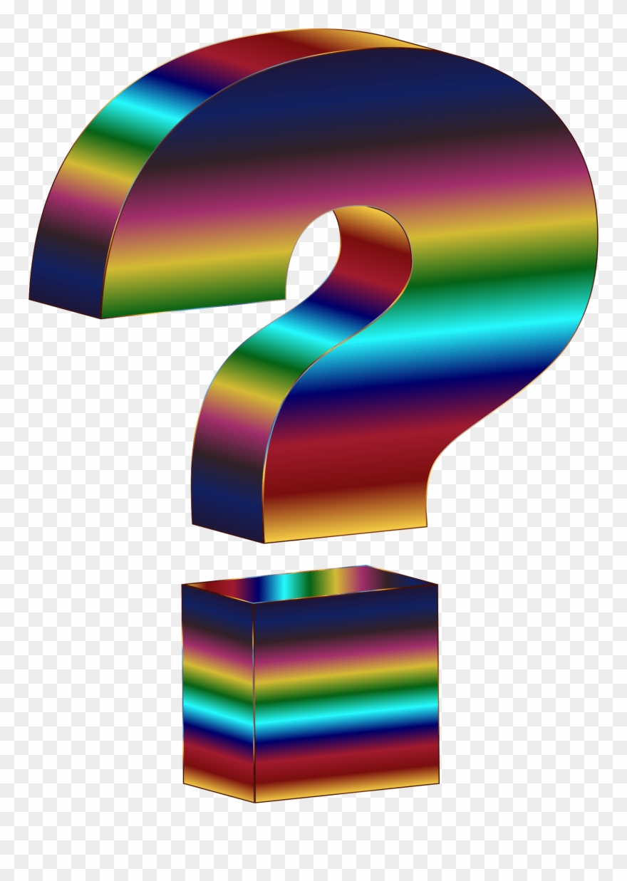 Rainbow question mark.