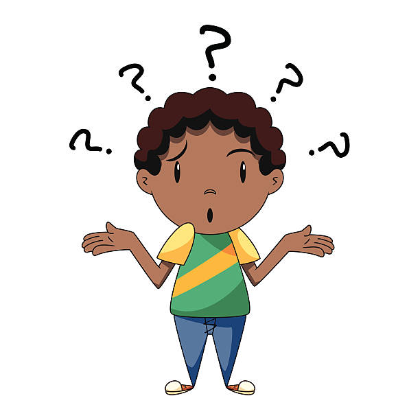 Confused person clipart.