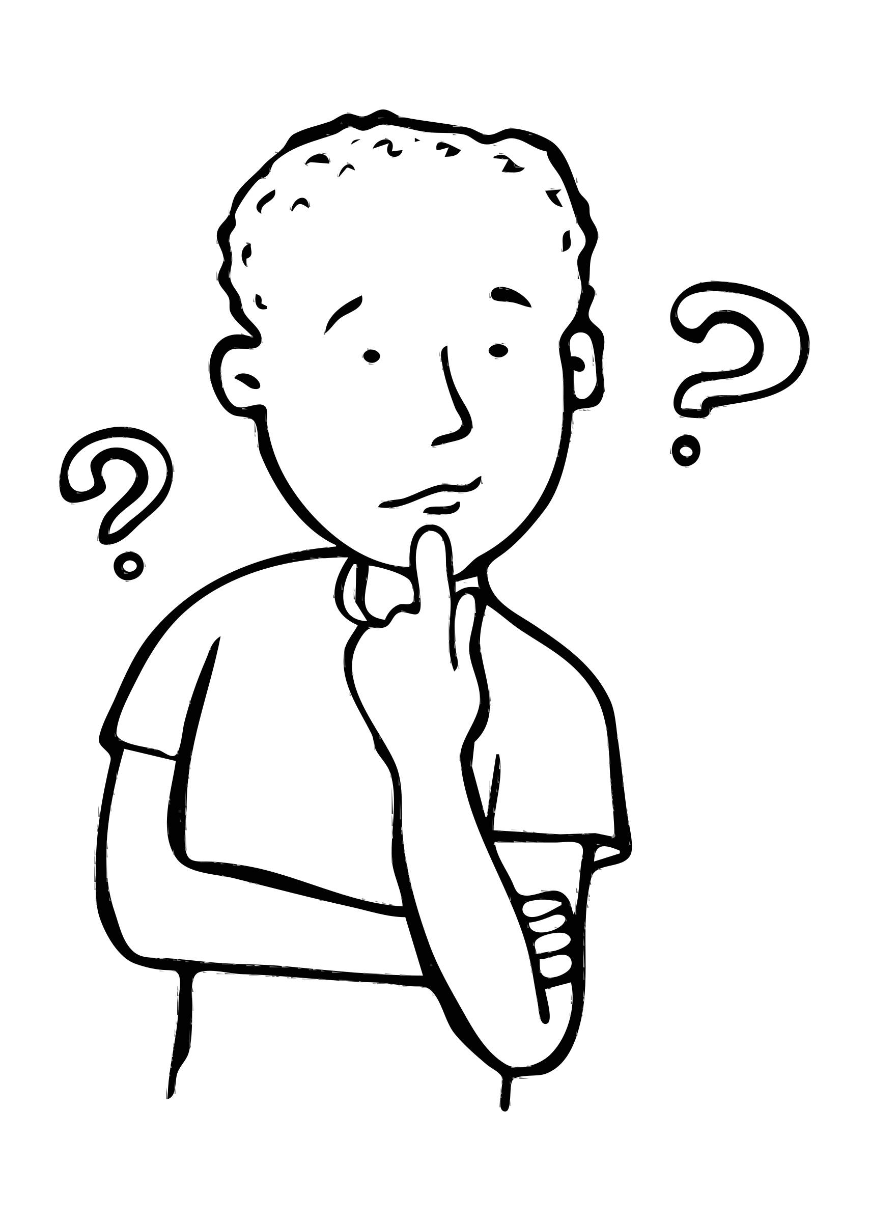 Question face clipart boy thinking of question
