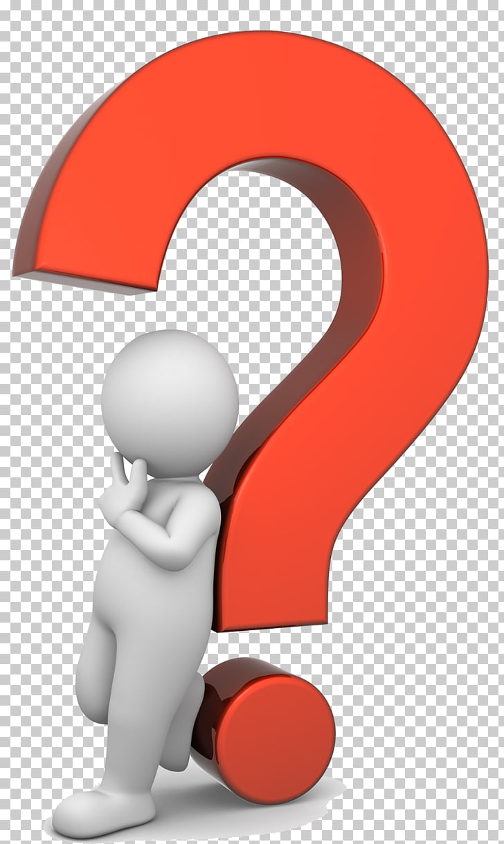 Animation Question mark , questions, person leaning on red