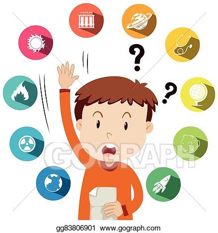 Students asking questions clipart