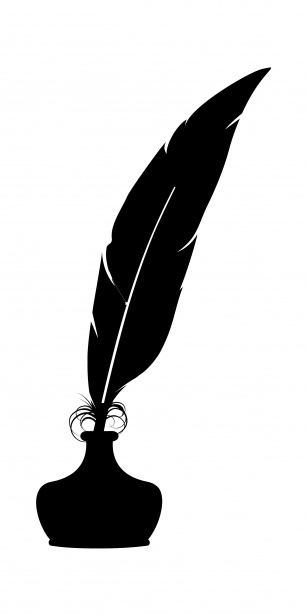Inkwell feather quill.