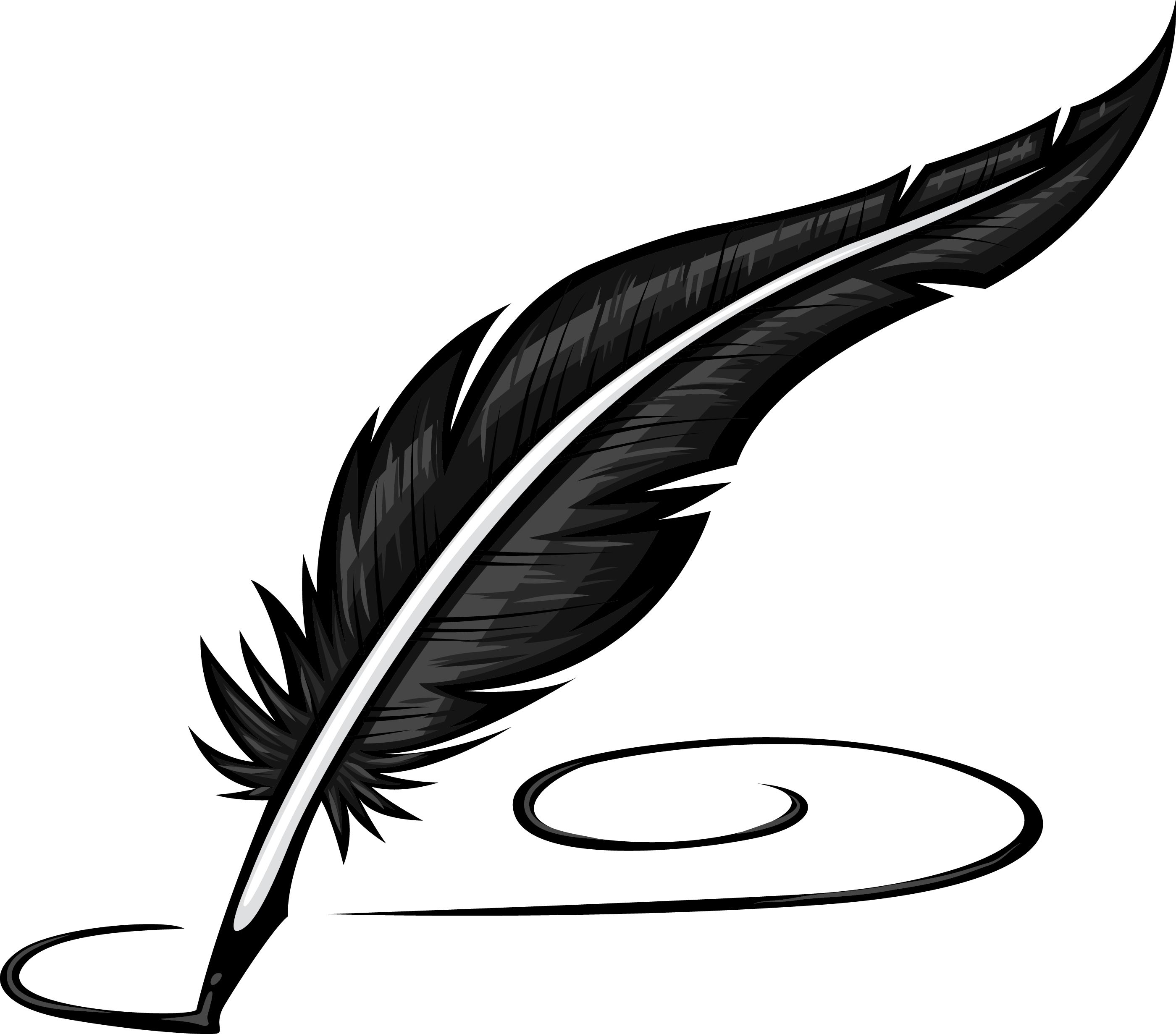 Quill clipart black and white