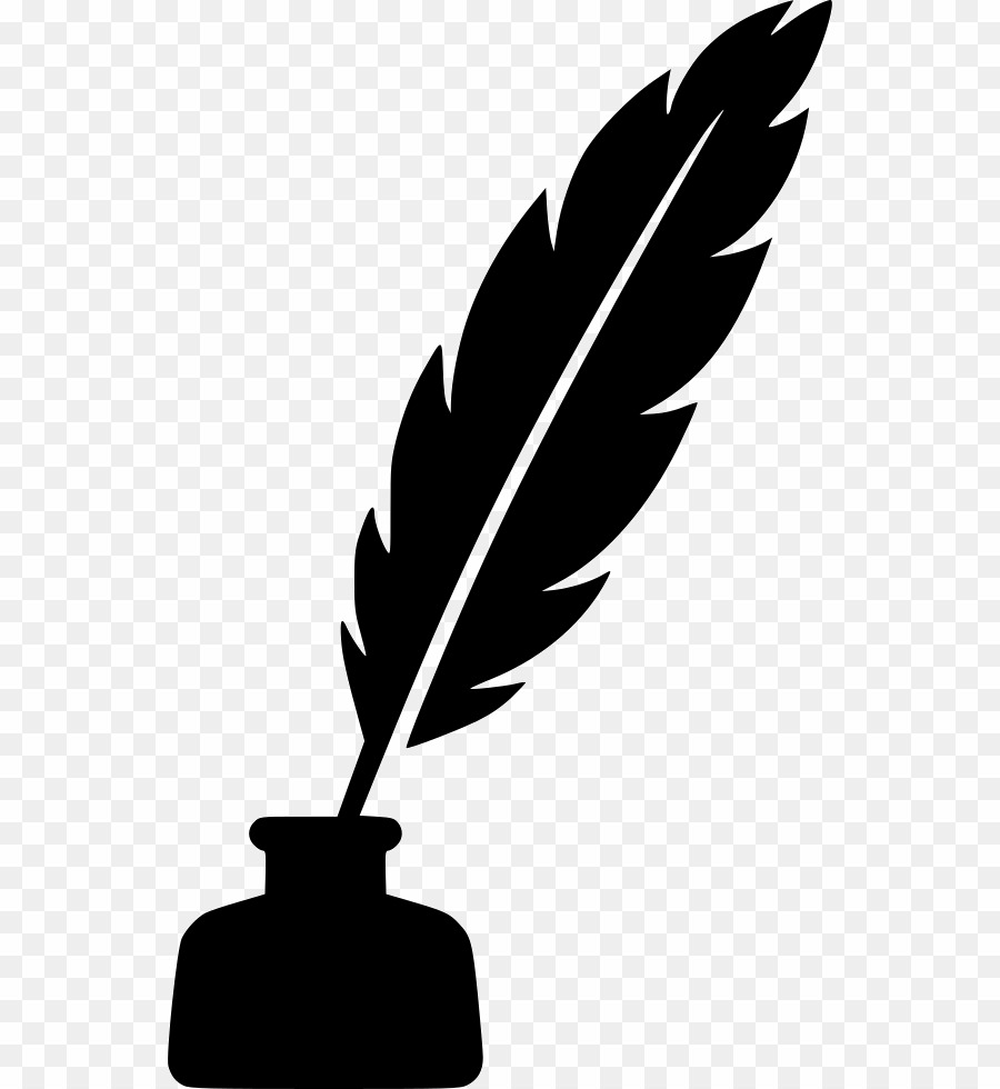 Inkpot With Feather Pen PNG Quill Pen Clipart download