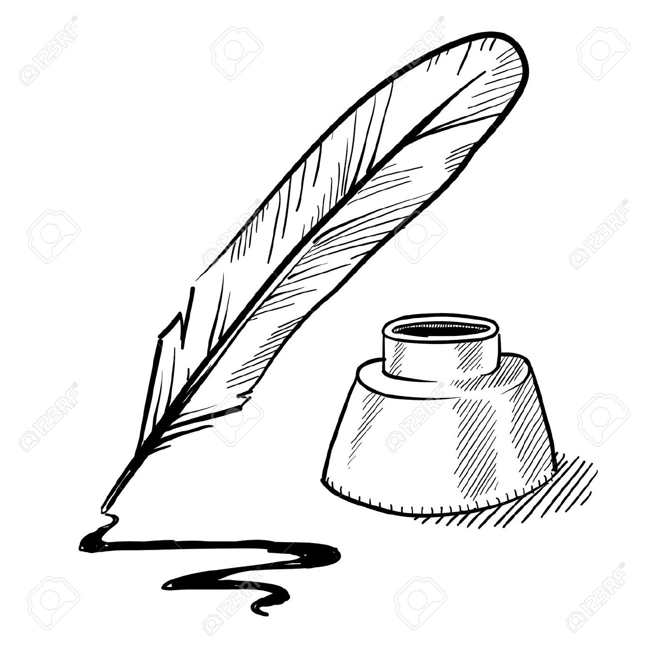 quill clipart outline