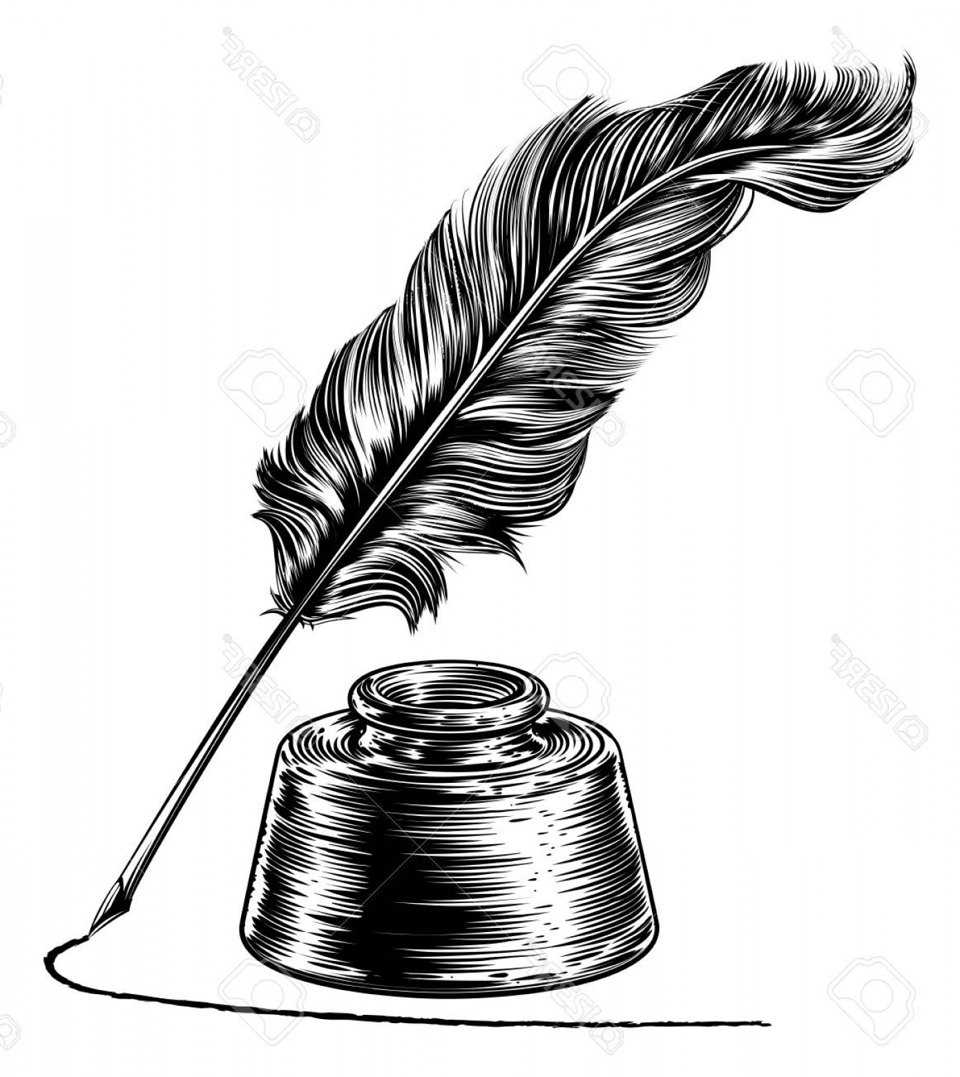 Quill Feather Pen Vector