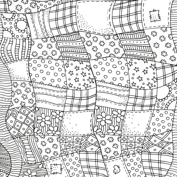 Quilt clipart black and white
