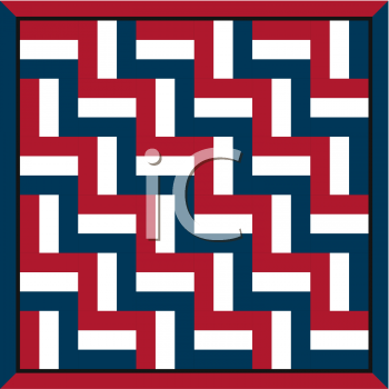 Holiday Clip Art of Red White and Blue Quilt Pattern