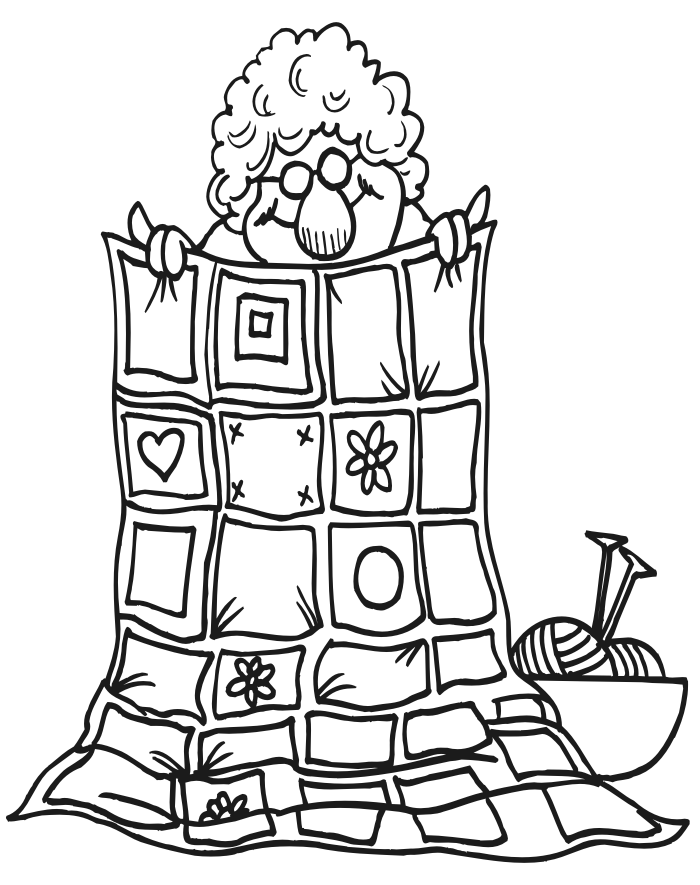 Quilt coloring pages to print grandma quilt