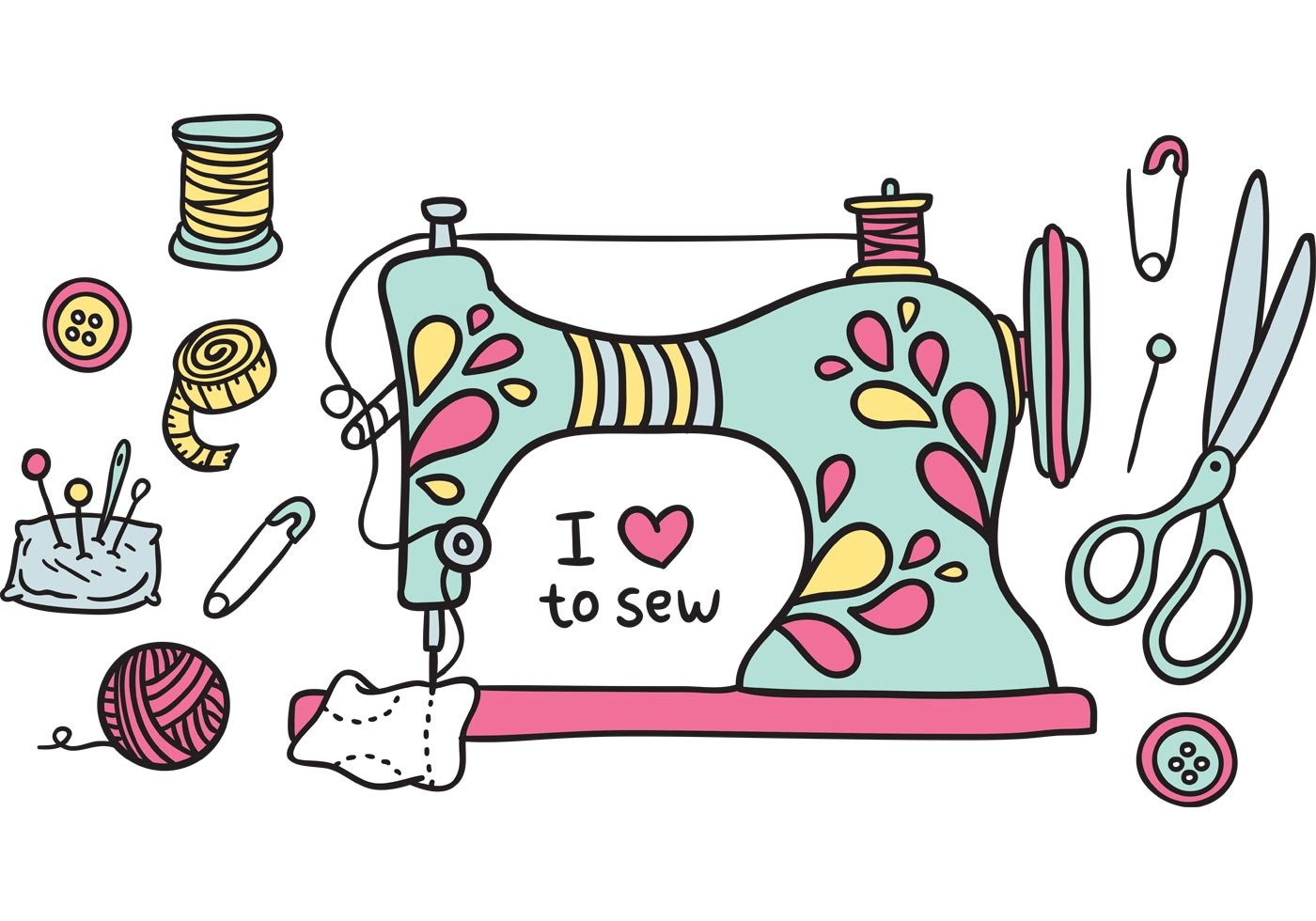 quilt clipart sewing machine