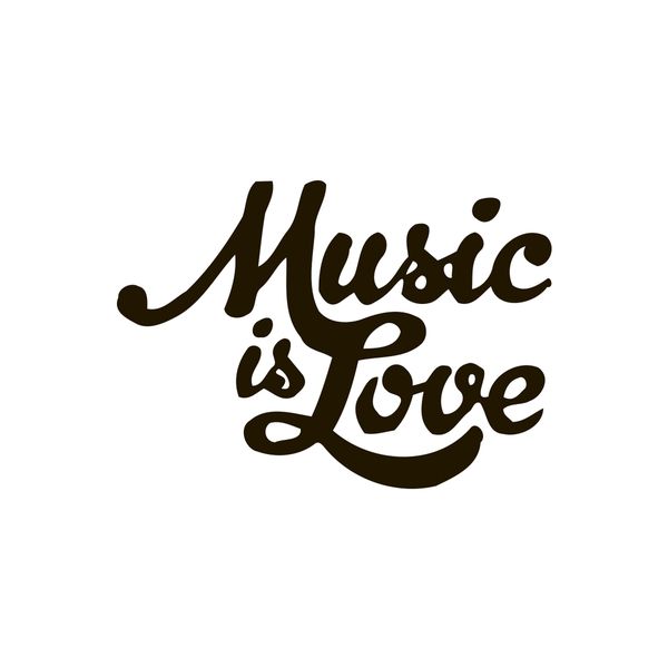 Music Is Love Quote Vinyl Wall Art in
