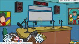A Mighty Vulture and A Radio Station Studio Room Background