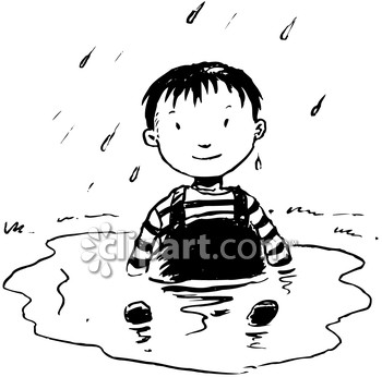 Rain and youngster clipart image