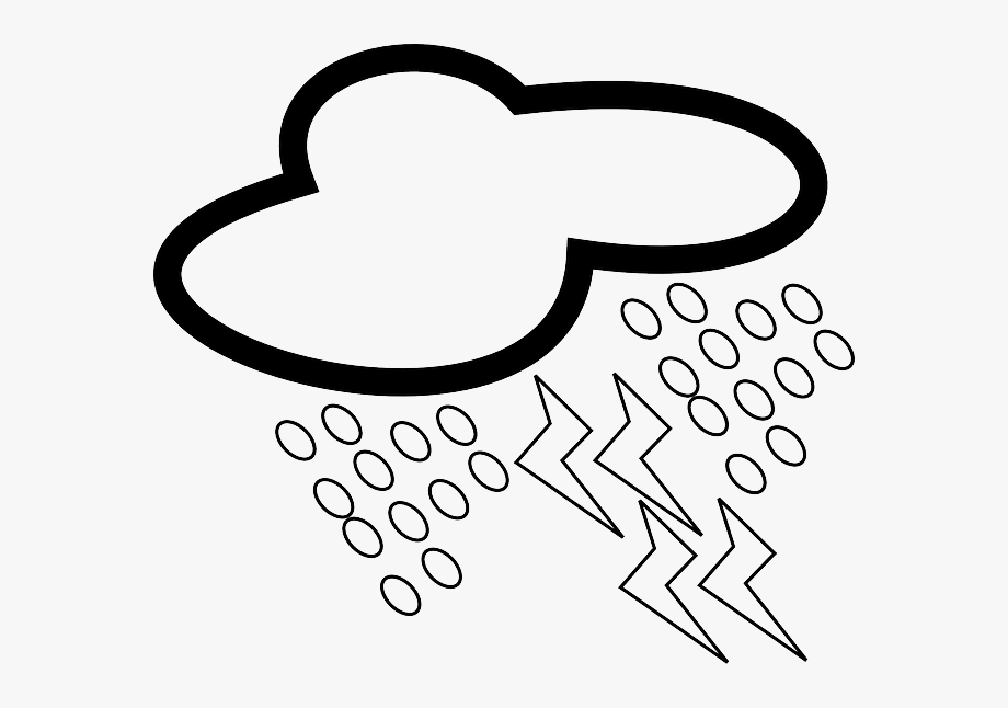 Icon, Cloud, Outline, Symbol, Lightning, Weather, Rain