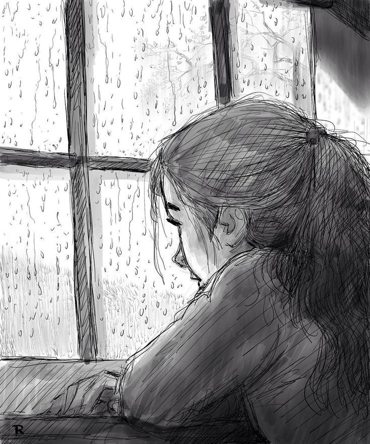 rain clipart black and white window