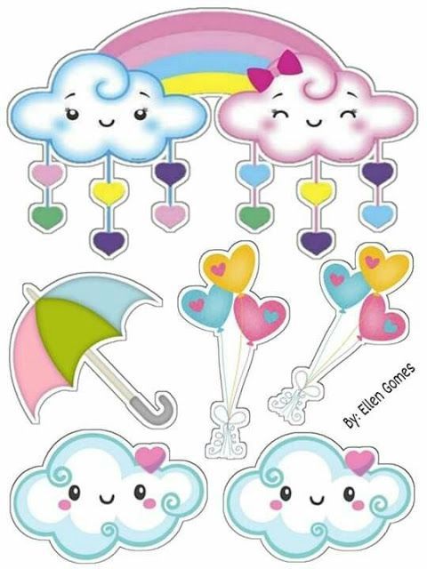 Little Clouds Clipart, Baby girl, Love Rain clipart, Weather