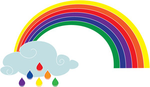 Raindrop rainbow and rain clipart