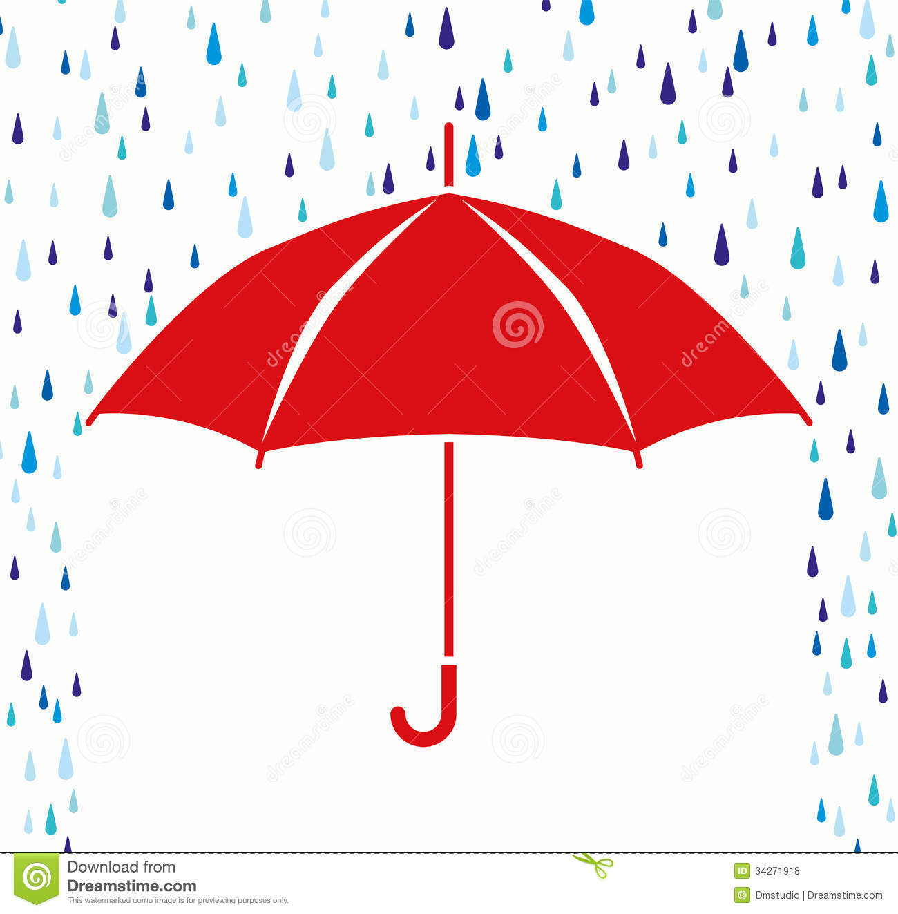 Umbrella with rain.