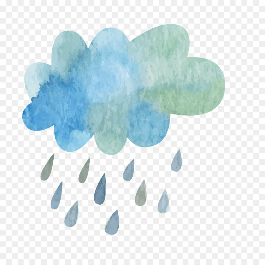 rain clipart watercolor