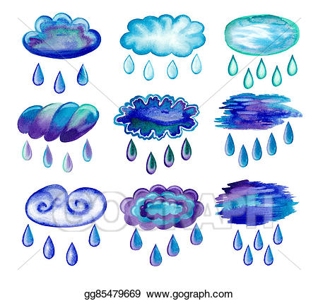 rain cloud clipart watercolor
