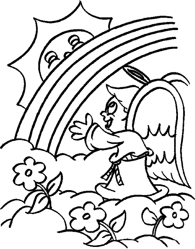Rainbow coloring page.