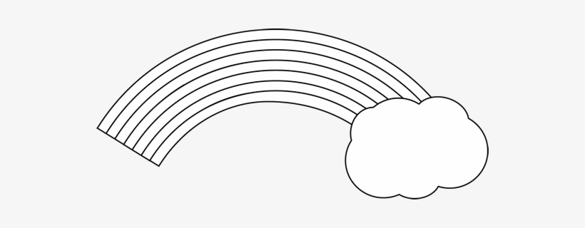 Black And White Rainbow With A Cloud Clip Art