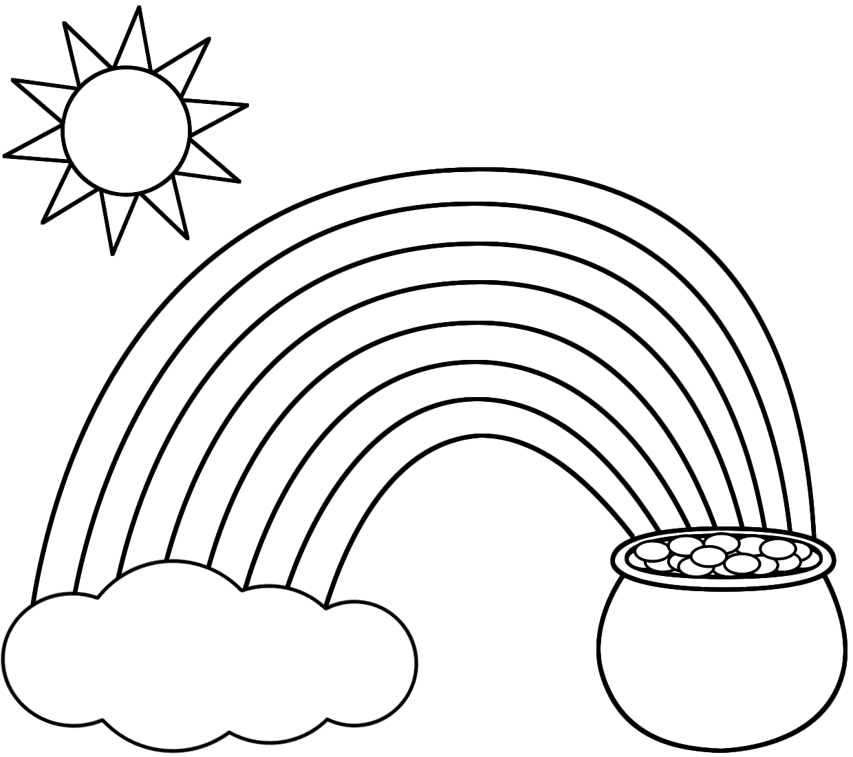 Free Preschool Coloring Pages Of Rainbows, Download Free
