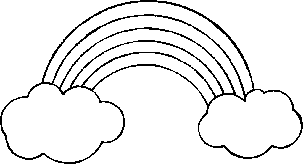 rainbow clipart black and white small