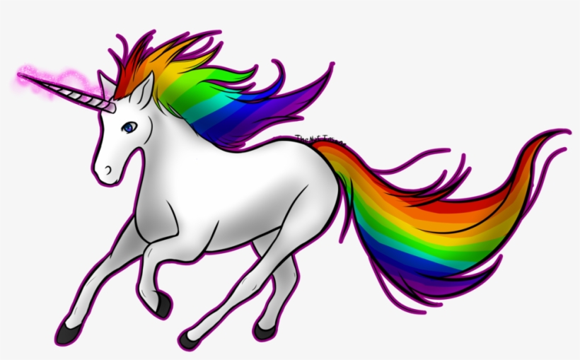rainbow clipart black and white unicorn