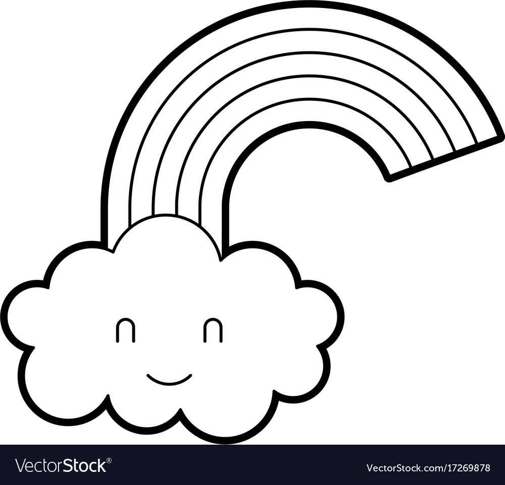 Cartoon cute rainbow cloud baby shower image