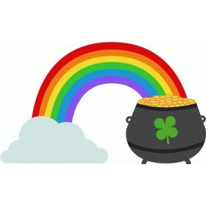 Rainbow And Pot Of Gold Clipart