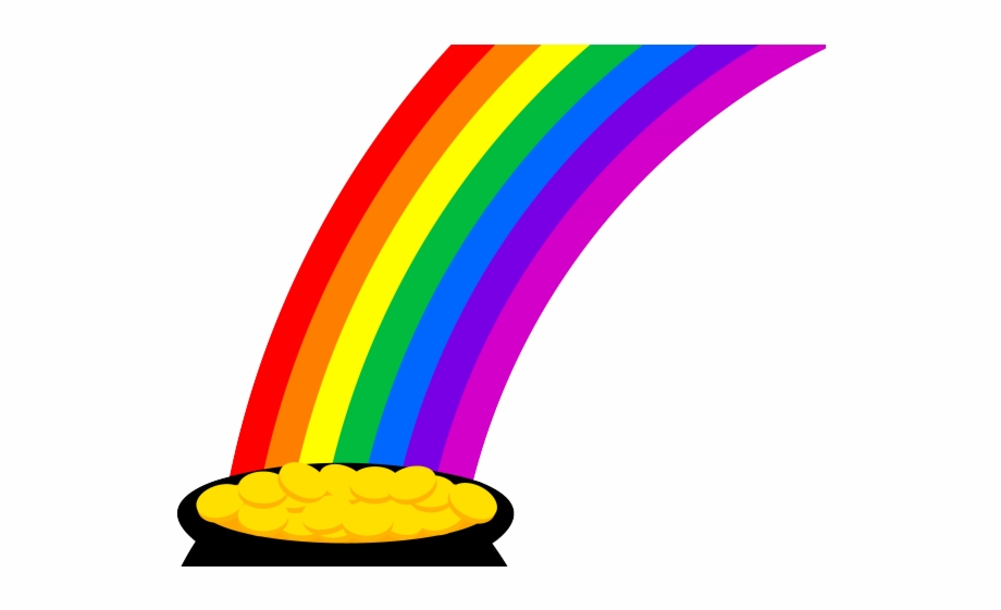Rainbow And Pot Of Gold Clipart