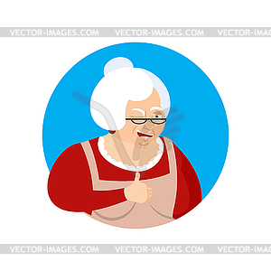 Grandmother thumbs up and winks emoji