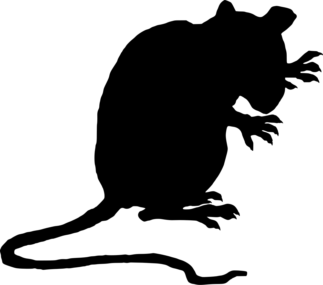 Rat silhouette clipart.