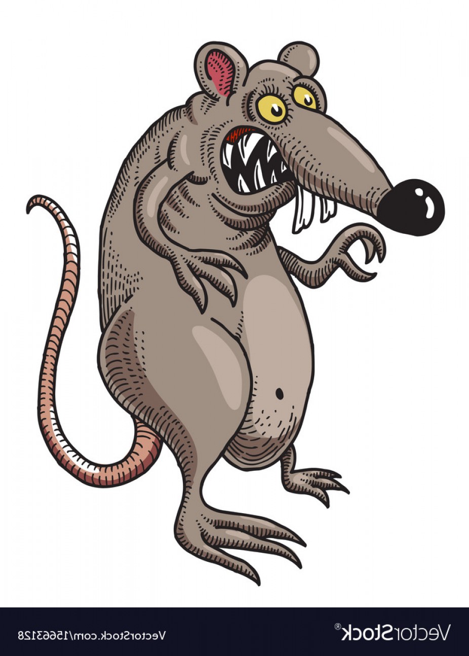 Cartoon Image Of Evil Rat Vector