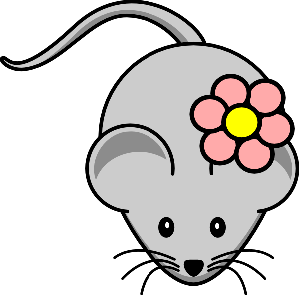 Rat With Flower Clip Art at Clker