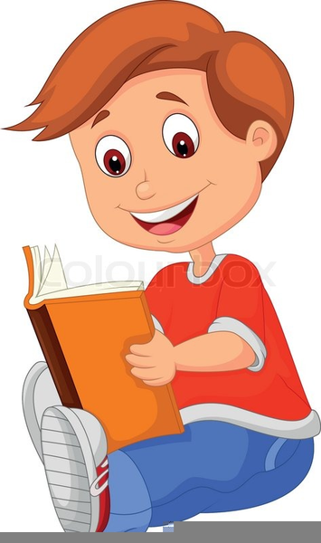 Boy Reading Books Clipart