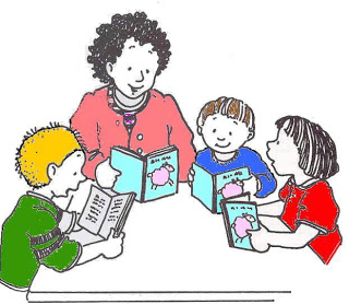 Kindergarten reading clipart.