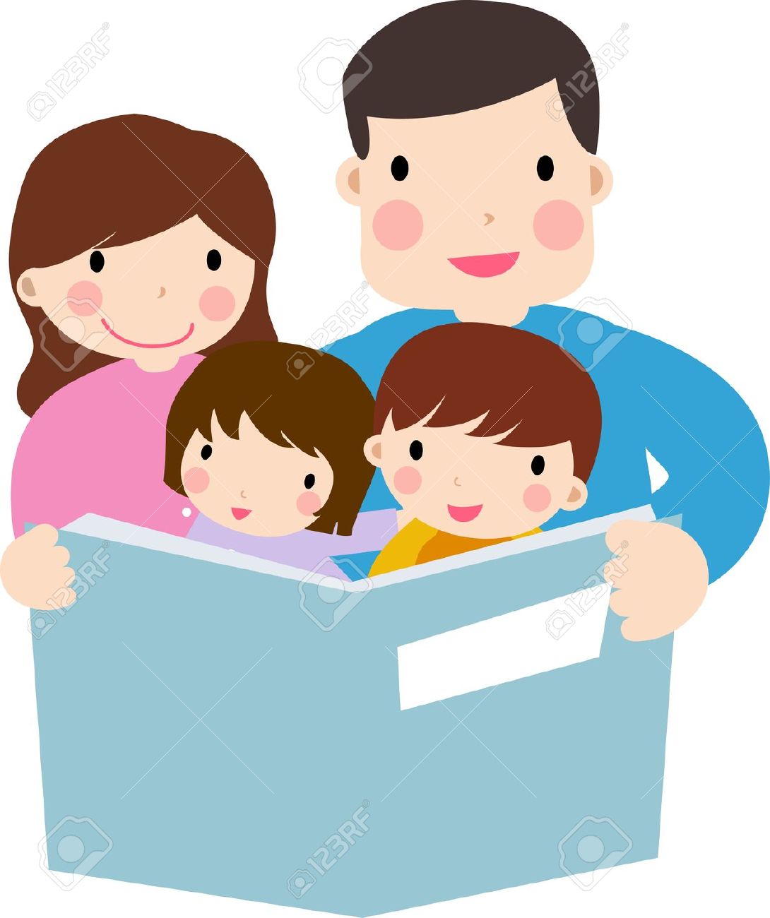 Child reading parents reading with children clipart