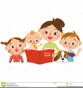Clipart Of Child And Parent Reading