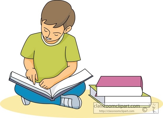Student reading clipart.