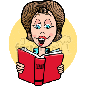 Lady reading Out loud clipart